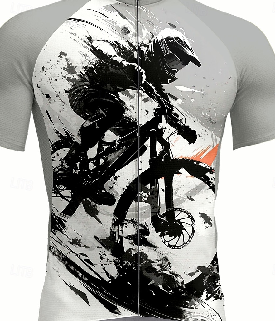 Hombre Maillot de Ciclismo Manga Corta Bicicleta Maillot Camiseta con 3 bolsillos traseros Resistente a los rayos UV Secado rápido Cremallera delantera Bandas Reflectantes Plata Deportes Ropa 2025 - $28.99 –P3