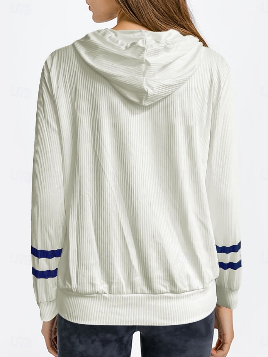 Mulheres Pulôver Moletom Com Capuz Gráfico Casual Manga Longa Com Capuz Tops regulares Rua Dia a Dia Branco Outono Inverno de 2025 por $28.99 –P2