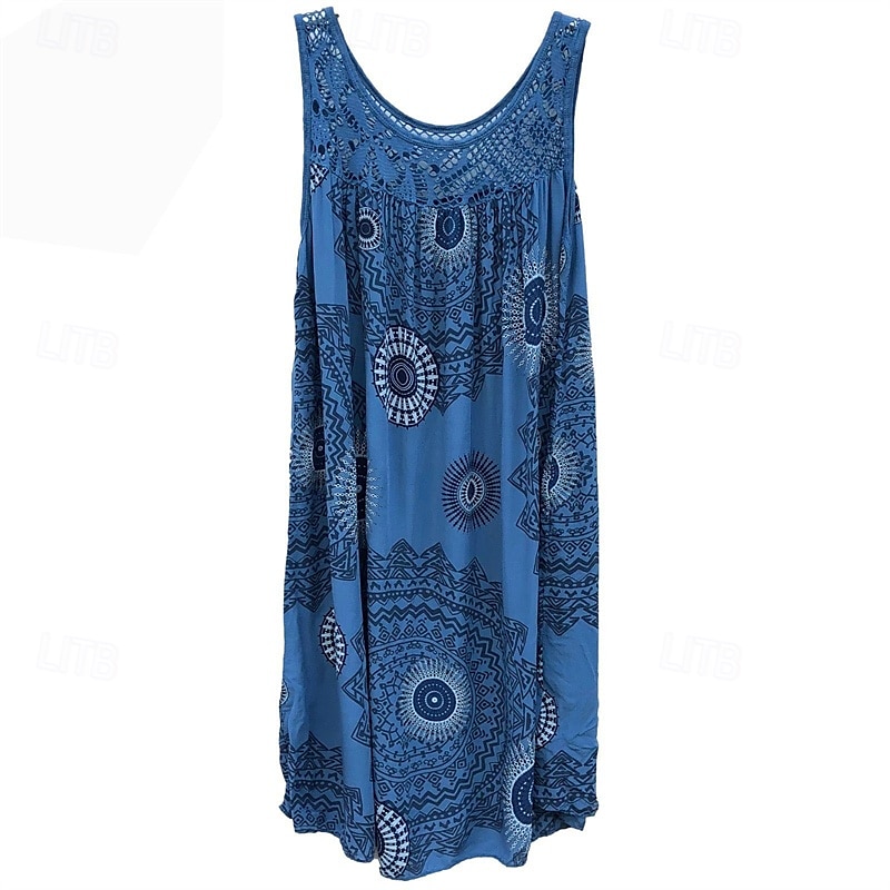 Damen Langes Kleid Maxikleid Freizeitkleid Schwingkleid Sommerkleid Unterkleid Mode Modern Täglich Strand Wochenende Normale Passform Grafik Ärmellos Rundhalsausschnitt Schwarz Weiß Gelb Wein Sommer 2025 - $20.99 –P8