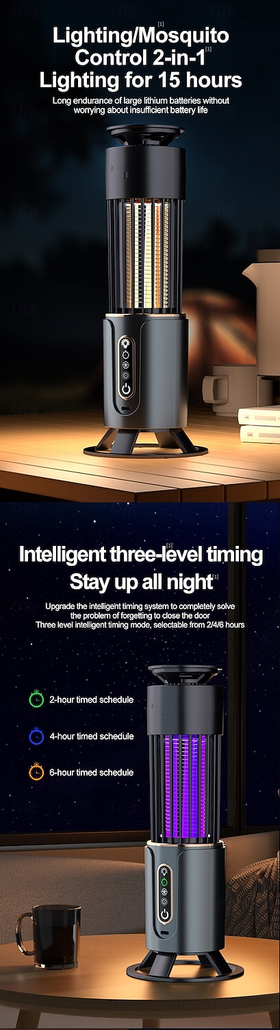Mosquito Killer Lamp Insect Fly Trap Camping Lantern USB Timing Electric Mosquito Swatter Outdoor Insect Killer Repellent 2026 - $27.99 –P8