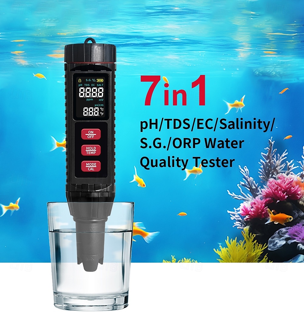 7-in-1 TDS Water Tester 0.01 High Accuracy Digital pH Meter PH/ TDS/ EC/ Salinity/ Temperature Tester PPM Water Tester for Drinking Water Hydroponics Plants Aquariums and Swimming Pools 2025 - $43.99 –P1