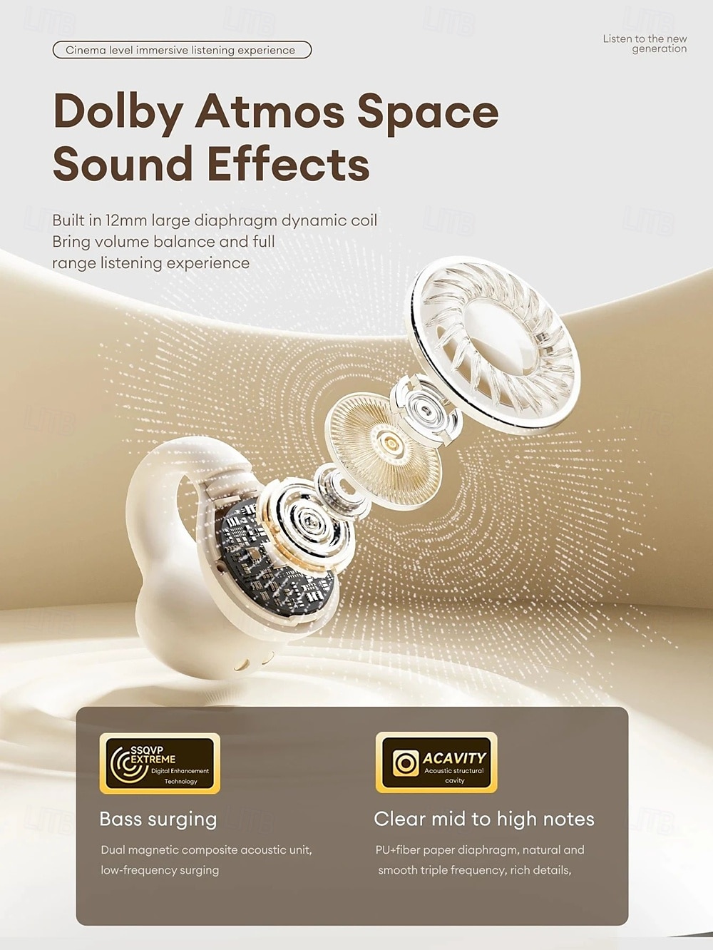 Origina Lenovo LP25 Bluetooth V5.4 Earphones Multi-function Ear-clip Design Headphones Fast Charging with Type-C Port Earbuds 2025 - $27.99 –P7