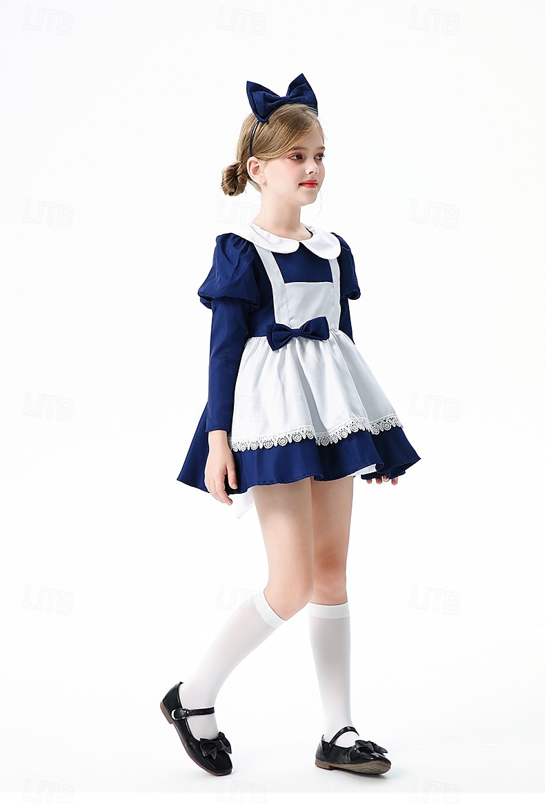 Alice au pays des merveilles Conte de Fées Alice Robe Costume Personnages de contes de fées Douce Lolita Cosplay de Film for Fille Enfant Halloween Carnaval Journée mondiale du livre Performance de 2025 ? $39.99 –P9