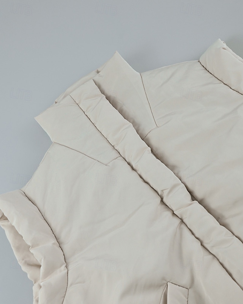 Femmes Chemisier Uni Moderne Occasionnel Sans manches Col roulé Hauts Réguliers Fête Sortir Fermeture éclair Noir Blanche Violet Marron Abricot Automne de 2025 ? $32.99 –P10