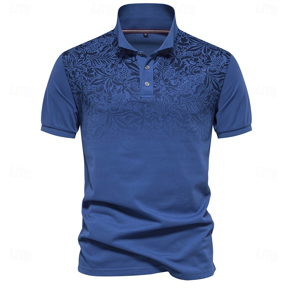 Herren Männlich Blumen Blumenmuster Polo Strick-Polopullover Kurzarm Umlegekragen Polokragen Modern Formell Arbeit Sport & Outdoor Knöpfe Drucken Frühling Rubinrot Weiß Hellblau 2025 - $22.99 –P10
