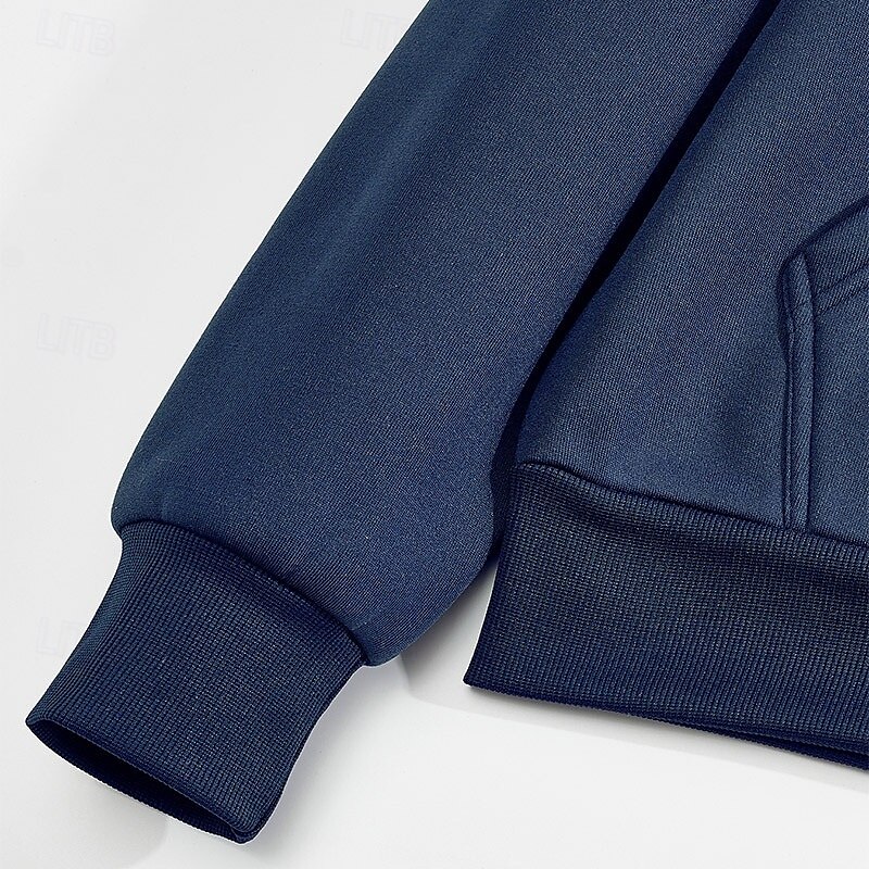 Per uomo Felpa con cappuccio Felpa con cappuccio in pile Nero Blu marino Cachi Grigio Con Cappuccio Blocco di colori Blocco di colore Tasca Frontale Sport & Outdoor Casuale Quotidiano Streetwear Cool del 2025 a $25.99 –P7