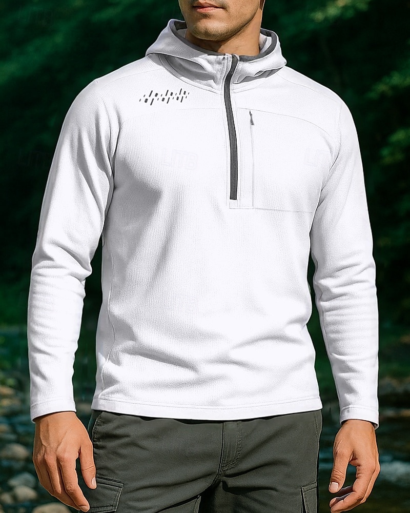 Men's Hoodie Polo Sweatshirt Hiking top Long Sleeve Hoodie Tee Tshirt Top Outdoor Quick Dry Lightweight Breathable Quarter-Zip Polyester Black White Royal Blue Tennis Golf Running 2025 - $26.39 –P4
