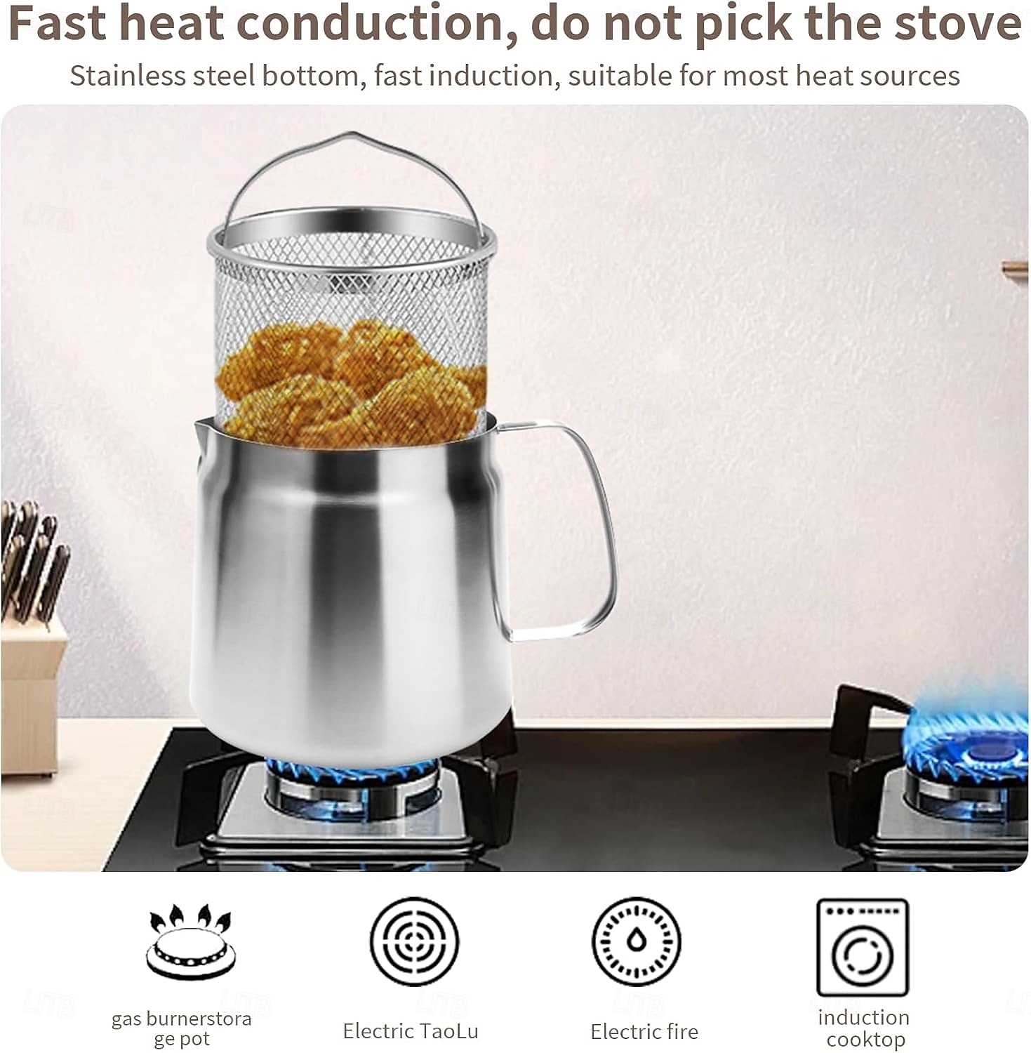 Panela de óleo de aço inoxidável 304 de 1,5 l/2 l com filtro, recipiente de gordura essencial para fritura profunda, filtro de óleo versátil de grande capacidade e multifuncional para fritar, ferver e de 2025 por $33.99 –P8