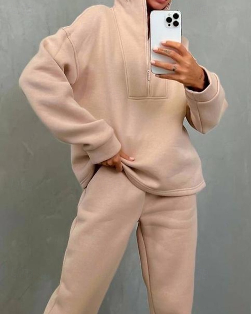 Γυναικεία Φόρμα Αθλητικές Φόρμες Φούτερ με πουλόβερ Τσέπη με φερμουάρ Μονόχρωμο Ρούχα σύνολα Φθινόπωρο Μαύρο Κίτρινο Σπαντέξ Προπόνηση Ένδυση γυμναστικής και άθλησης Τρέξιμο 2026 - $36.99 –P8