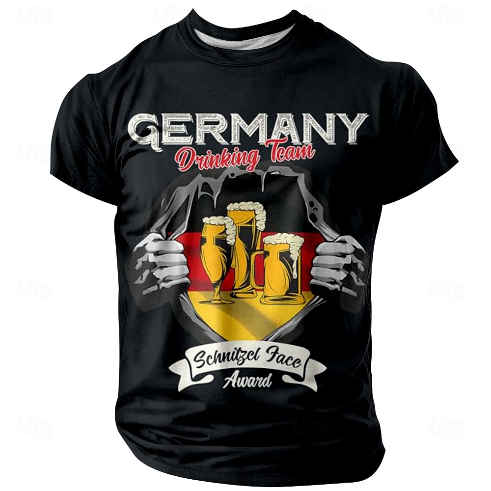 Oktoberfest Męskie Piwo Zabawny slang Podkoszulek Krótki rękaw Podkoszulek Druk 3D Półgolf Koszula Moda Przesadny Codzienny Impreza Ulica Codzienny Czarny Lato Wiosna Na każdy sezon Odzież S M L XL 2025 - $17.99 –P1