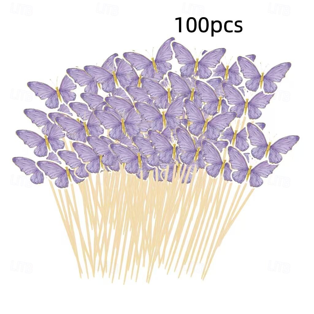 100PCS Cake Baking Decoration Picks, Disposable Fruit Skewers for Cakes, Desserts, Fruit Party Sticks, and Party Food Accessories 2025 - $26.99 –P9