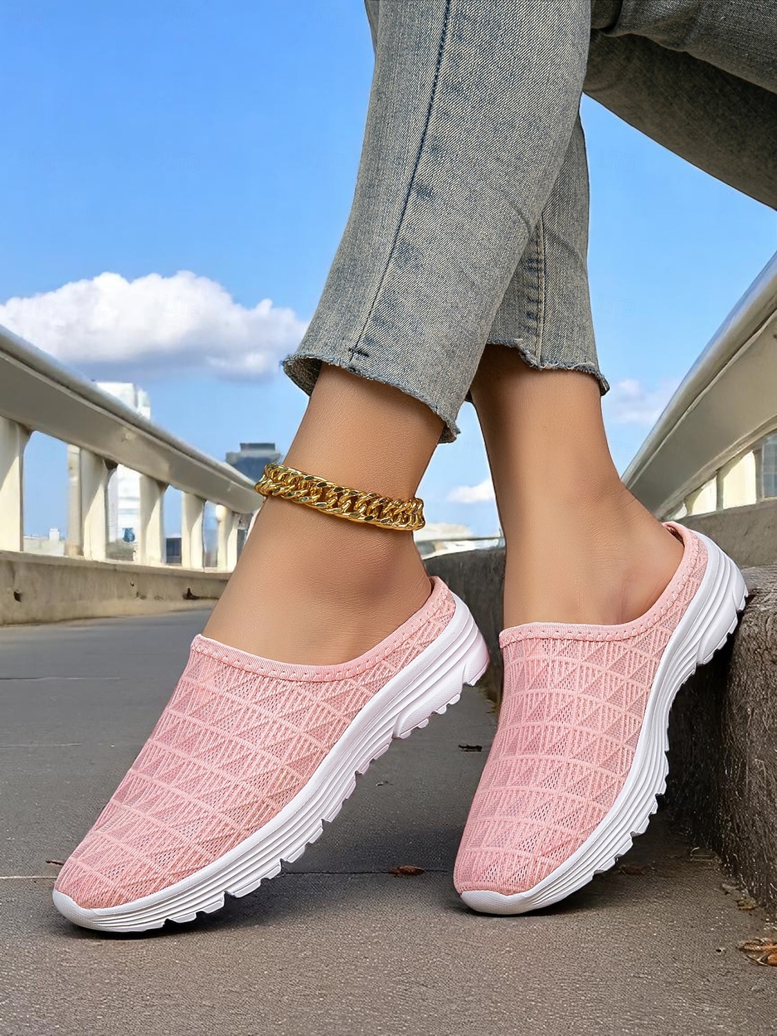 Rosa nettingsko til dame – lette, pustende mullesneakers for utendørs trening, bypendling og uformelle reiser 2026 - $18.99 –P3