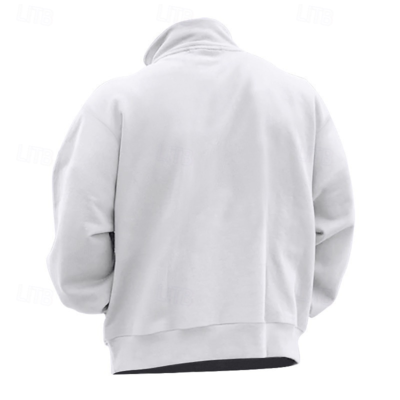 Per uomo Felpa con cappuccio e zip Felpa con cappuccio e zip corta Felpa con cappuccio in pile Aalbicocca Rosso bordeaux Nero Bianco Rosso Colletto Mao Mezza zip Semplice Zip a un quarto Sport del 2025 a $30.99 –P13