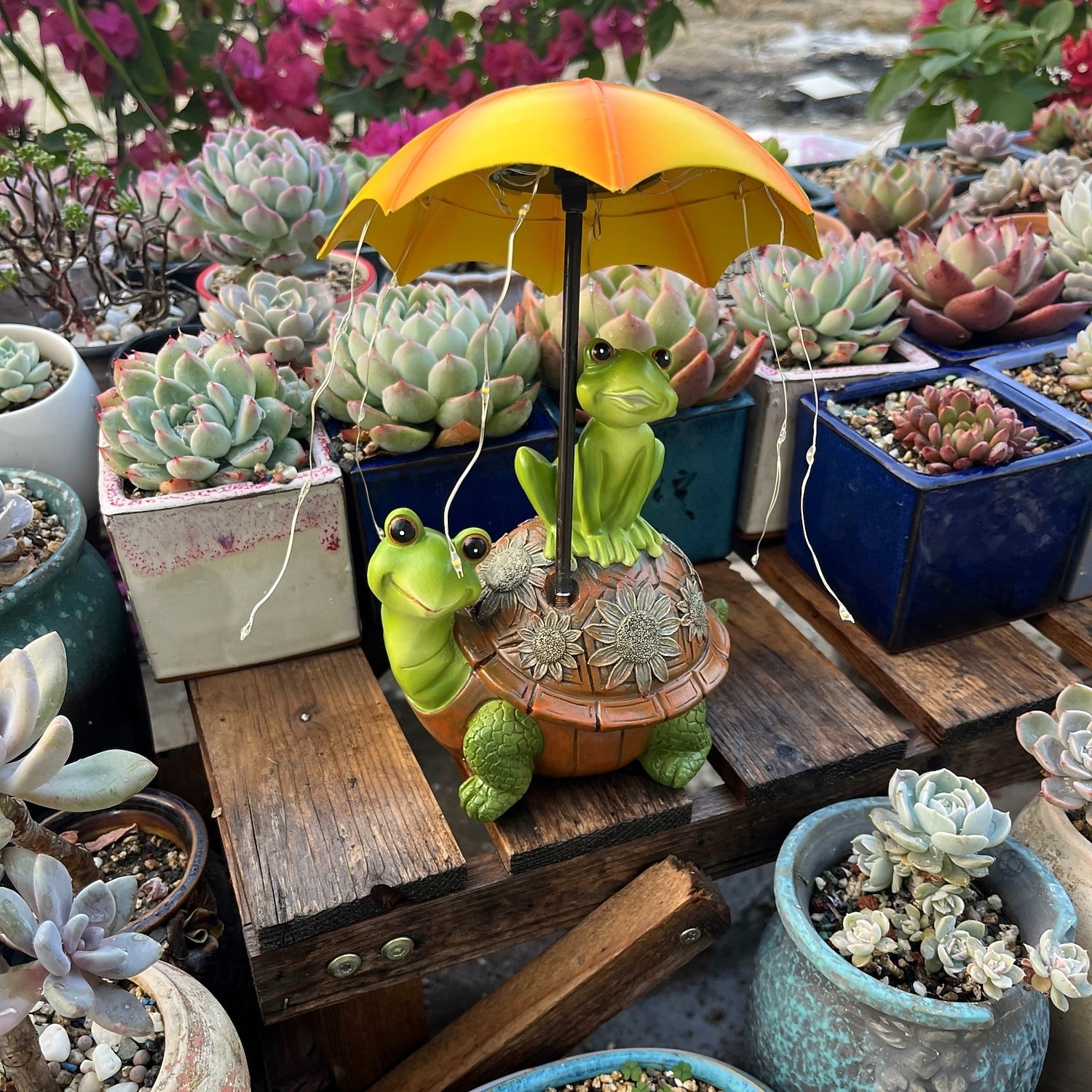 1 lámpara decorativa de resina con forma de tortuga solar impermeable para exteriores, con forma de rana y paraguas, para patio, jardín, parque, césped, sendero, luces de observación paisajísticas. 2026 - $26.99 –P4