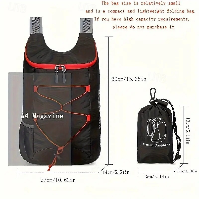 Sac à dos de randonnée pliable pour homme, sac à dos d'extérieur léger et compact, imperméable, pour le camping, les voyages, le trekking, petit sac de sport portable et pliable avec plusieurs poches de 2025 ? $10.99 –P3