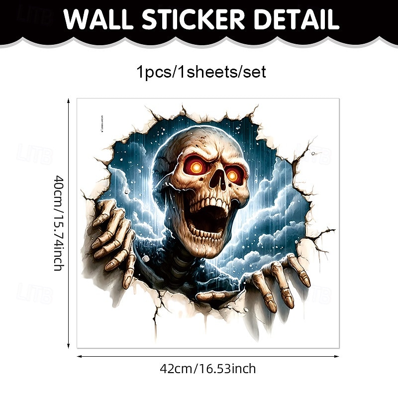 Halloween 3D Wall Sticker Zombie Breaking Wall Decal, Scary Self-Adhesive PVC Horror Wall and Floor Stickers for Bedroom Living Room Halloween Party Decoration 2026 - $9.99 –P10