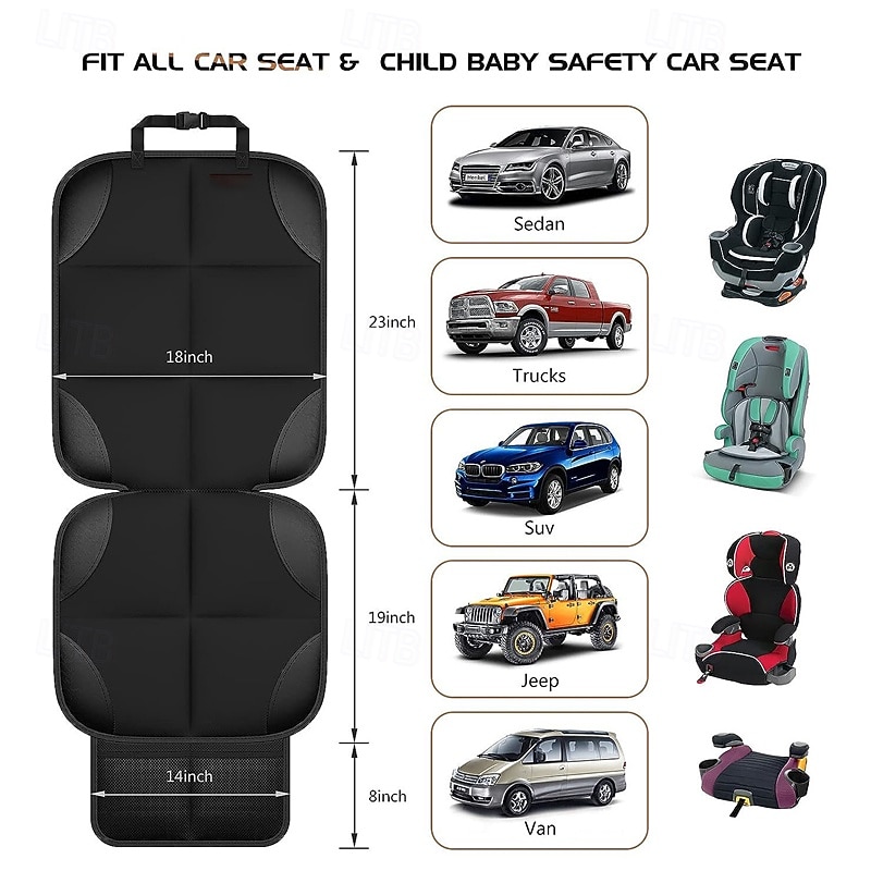 1 PC Waterproof Car Seat Protector Anti Slip Mesh Storage Pockets Seat Covers Leather Reinforced Corners Thick Pad Back 2026 - $26.99 –P2