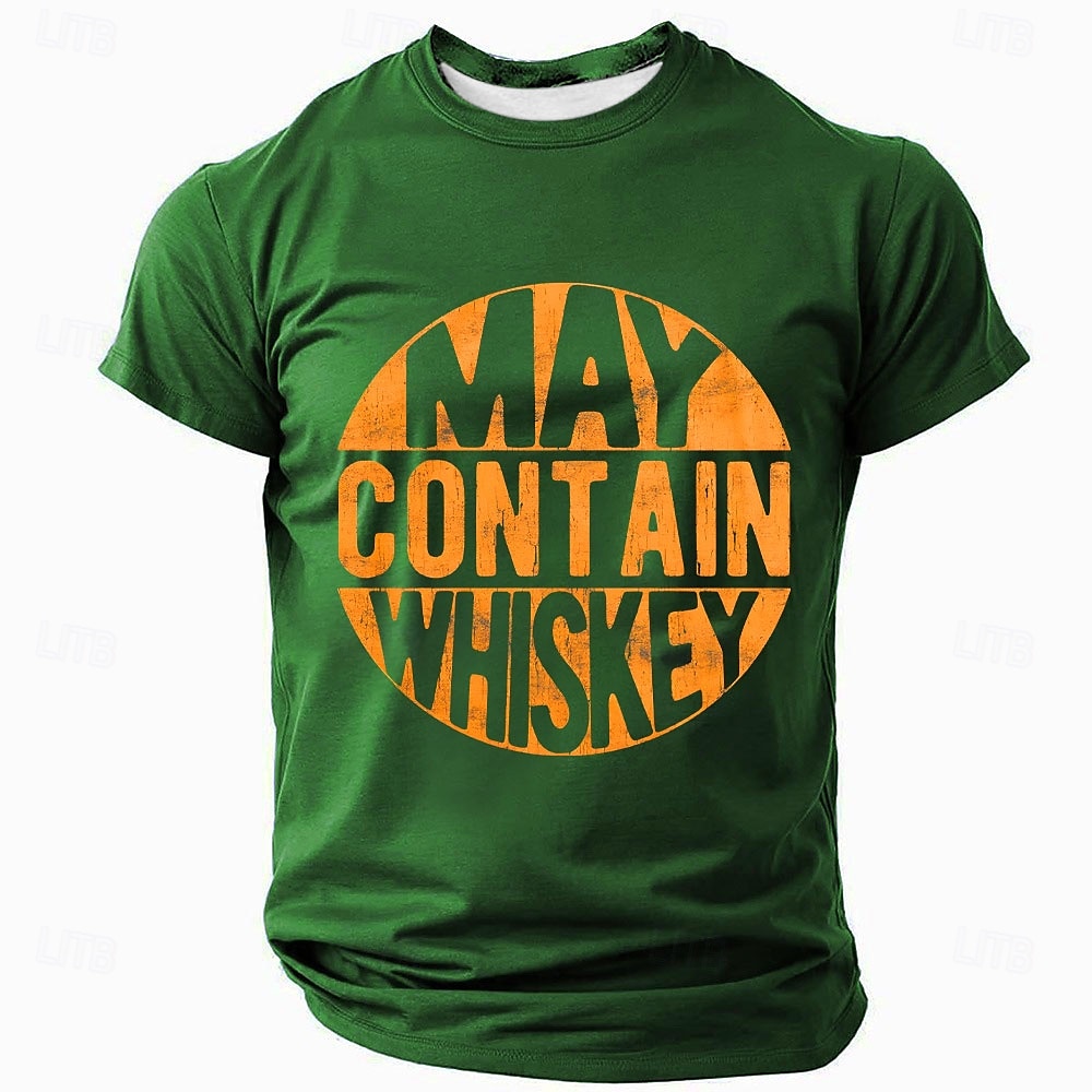 Oktoberfest Herren Whiskey T Shirt Kurzarm T-Shirt 3D-Druck Rundhalsausschnitt Hemd Mode Übertrieben Täglich Party Straße Lässig Schwarz Blau Grün Sommer Frühling Bekleidung S M L XL XXL XXXL 2025 - $17.99 –P3