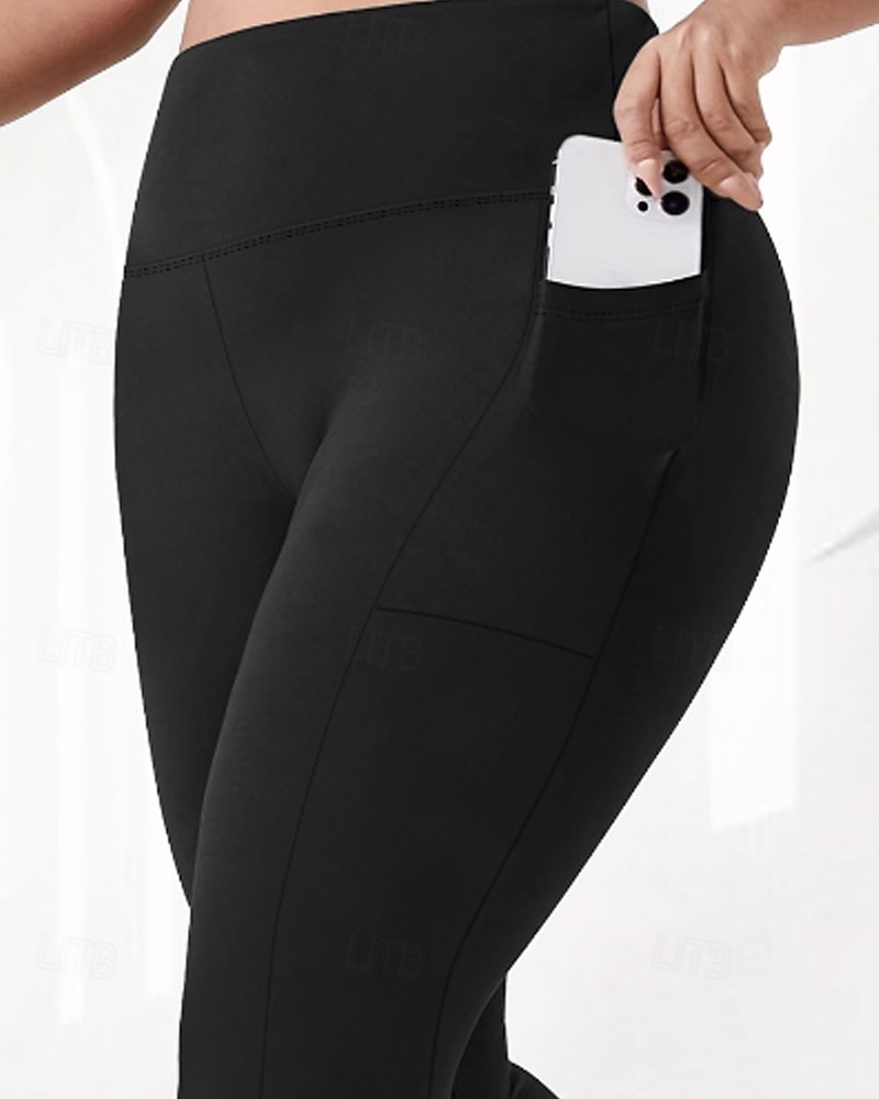 Femmes leggings de pilates Jambières Capri pantalon de sport Avec Poches Léger Pilates Salle de sport Course Leggings Capri Couleur Unie Gris foncé Noir Vert Véronèse Grande taille Des sports Tenues de 2026 ? $17.99 –P4