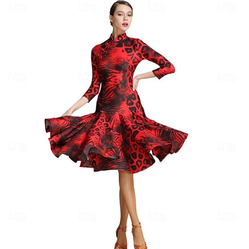 Rochie de dans de sală pentru femei, rochie latină modernă de vals și tango, costum de dans profesional pentru performanță 2025 - $126.99 –P1