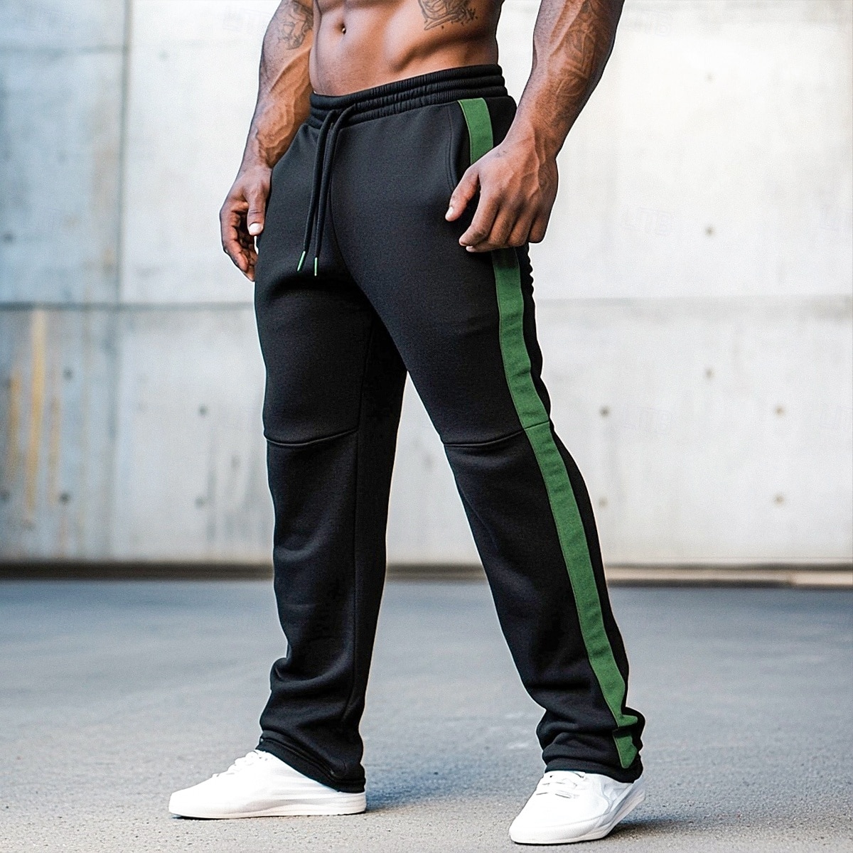 Men's Sweatpants Trousers Drawstring Side Stripe Elastic Waist Plain Comfort Breathable Full Length Outdoor Casual Daily Vacation Sports Black Stretchy 2025 - $21.99 –P1