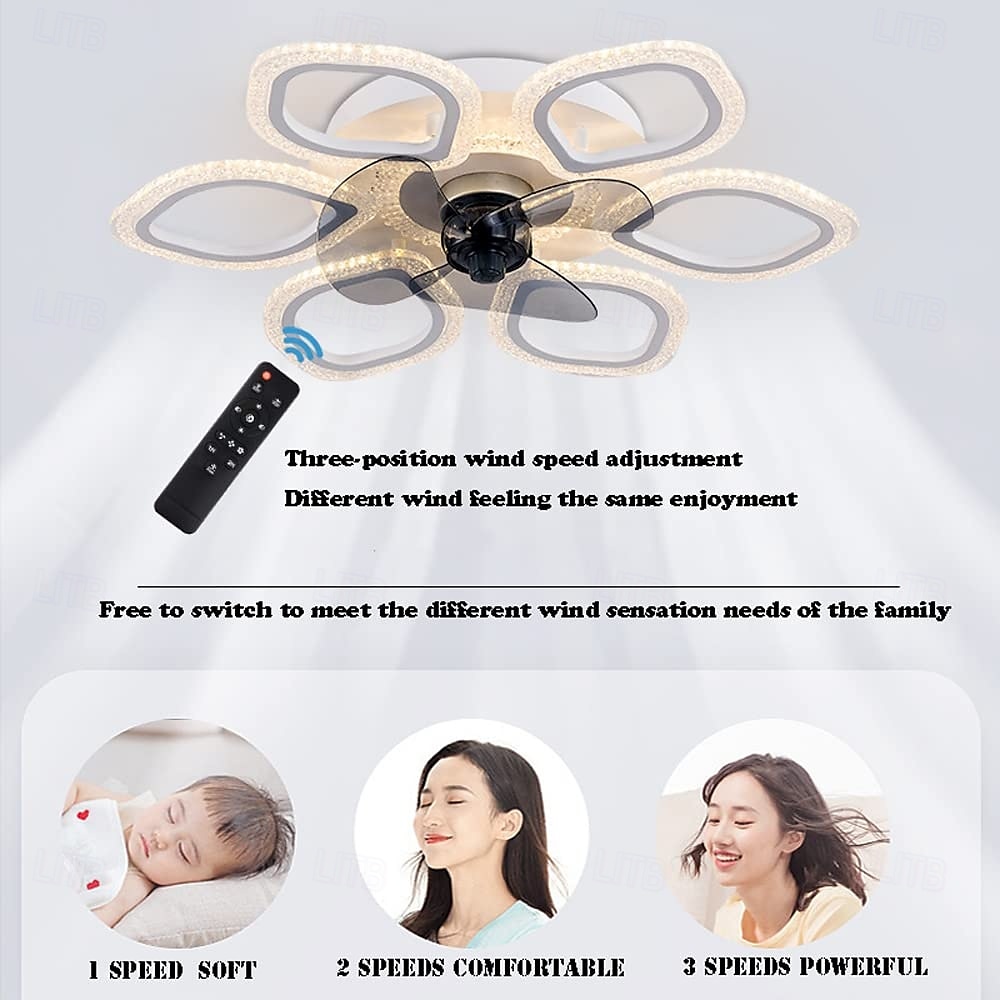 Ceiling Fans with Lights, Semi Flush Mount Low Profile Fan, Quiet Reversible Motor, Round Ceiling Lights with Fan for Bedroom, Living Room and Dining Room 2025 - $205.79 –P5