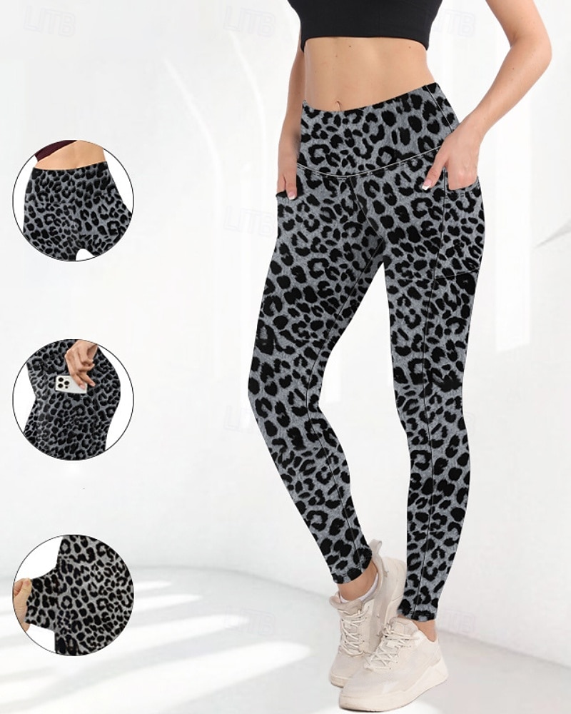 Women's pilates leggings Capri Leggings Sports Pants Pockets Lightweight Pilates Gym Running Pants Solid Color Navy Black Pink Plus Size Sports Activewear Micro-elastic 2026 - $17.49 –P18