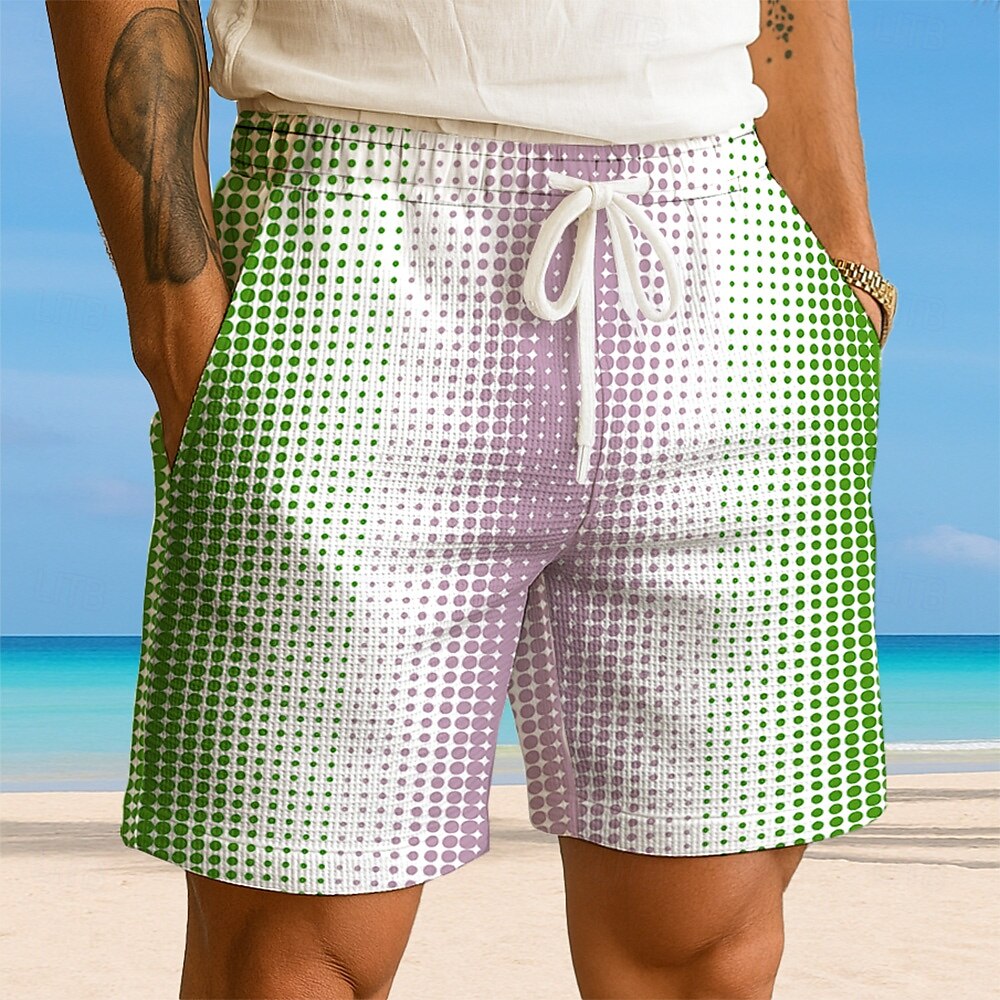 Herren Tupfen Farbverlauf Waffel-Shorts Sweat-Shorts Freizeitshorts Mittlere Taille Modisch lässig Urlaub Joggen Trainieren Elastischer Kordelzug in der Taille Shorts mit Taschen Designer Bekleidung 2025 - $21.99 –P3