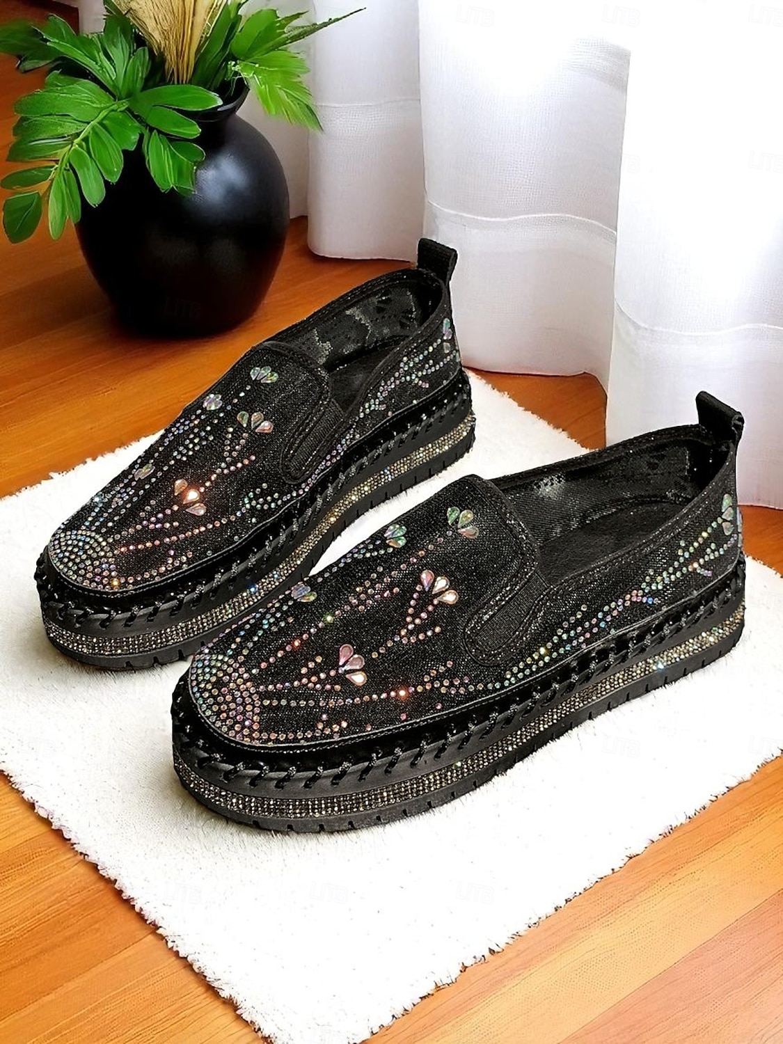 Baskets à plateforme en maille strass pour femmes - Chaussures décontractées respirantes et scintillantes avec semelle épaisse pour les rendez-vous quotidiens et les sorties élégantes de 2025 ? $34.99 –P3