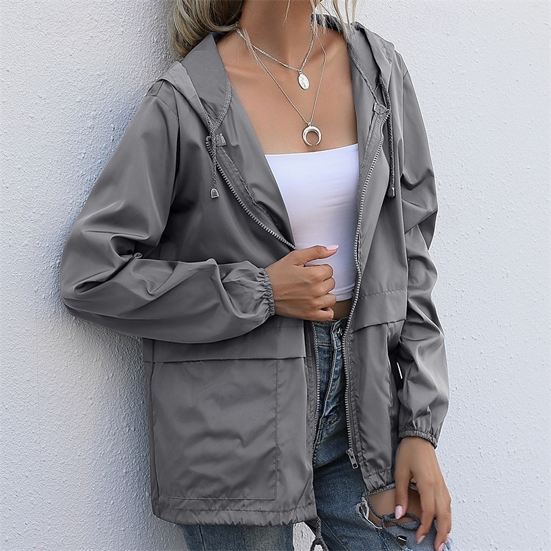 Femmes Veste de randonnée Veste de pluie Imperméable Extérieur Imperméable Coupe-vent Tenues de randonnée Vêtements de randonnée Printemps Automne Top Coton Camping / Randonnée / Spéléologie Course de 2025 ? $19.99 –P5