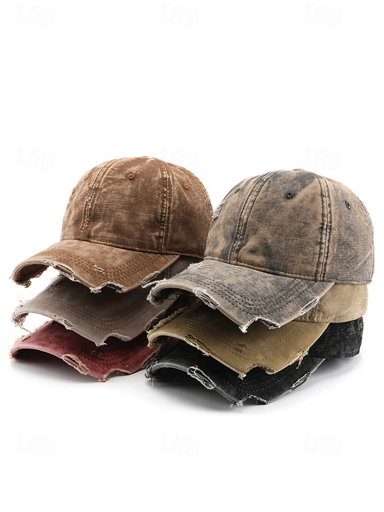 Pánská vintage džínová baseballová čepice s potiskem – nastavitelná čepice z prané bavlny pro outdoorové sporty, cestování a běžné nošení 2025 - $14.99 –P2