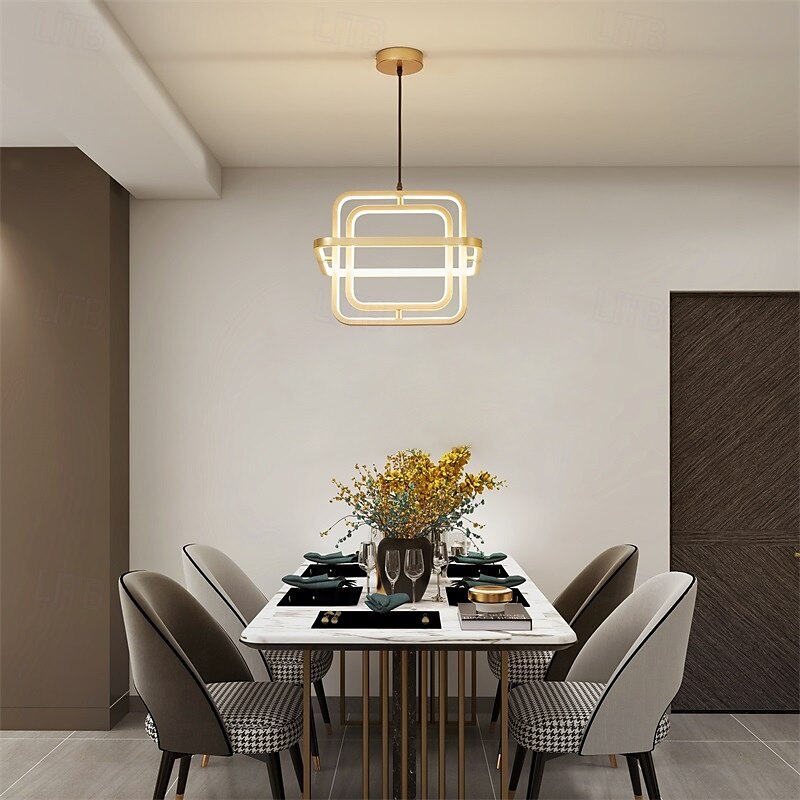 Square LED Pendant Lamp Restaurant Office 350° Rotation Pendant Light Modern Minimalist 40 Watt Industrial Style Hanging Lamps Gold for Restaurant Bar Kitchen Dining Room Atmosphere 2025 - $299.99 –P2