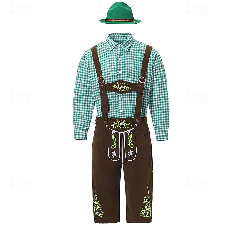 Oktoberfest Lederhosen Camisas Sombrero alpino bávaro Alemán alpino prados Hombre Fiesta Festival de Cerveza Paño de estilo tradicional 2026 - $61.99 –P14