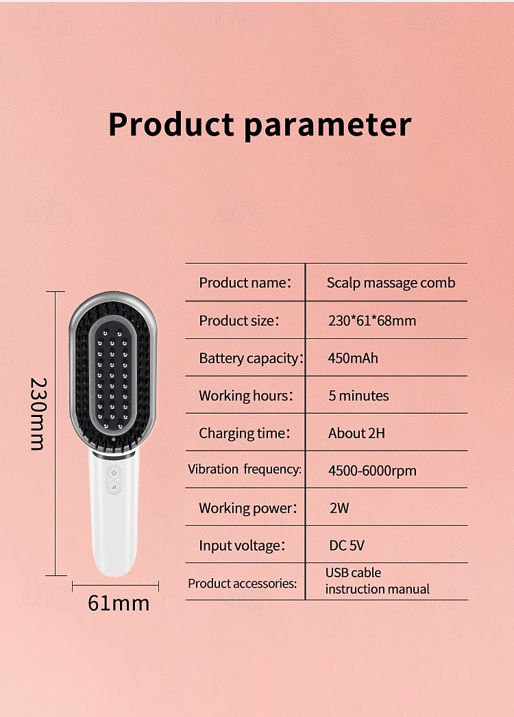 Valentijnsdag Cadeaus Voor Vrouwen Led Blauw Rood Lichttherapie Haarsmassager Borstel Scalp Massage Kam EMS Microcurrent Negatieve Ion Haar Kam 2026 - $88.99 –P12