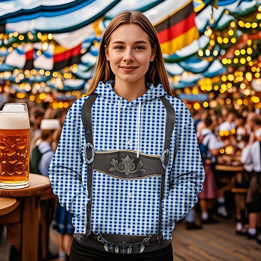 Hoodie Print Casual Bavarian Bishop Sleeve Front Pocket Graphic for Women's Adults' 3D Print  for Carnival Oktoberfest Beer Vacation Party 2026 - $32.99 –P3
