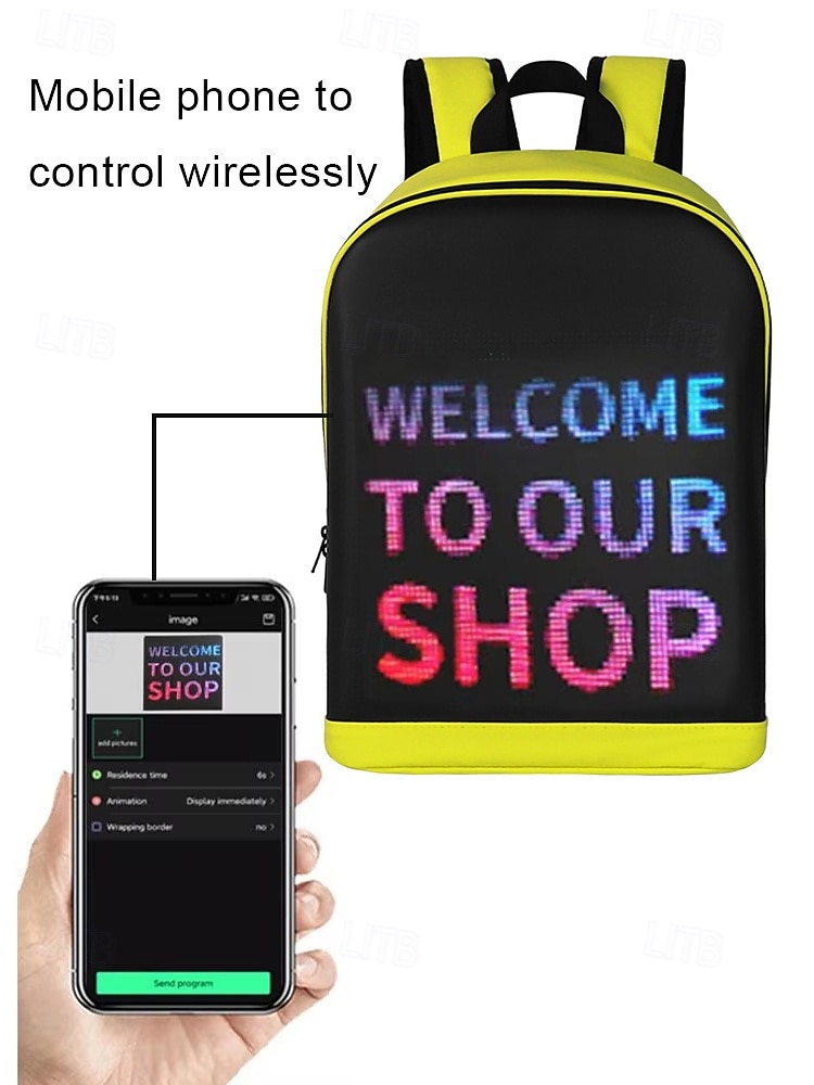 Tiener Jongens  Studenten LED Display Rugzak met App Controle Waterdichte Techwear Laptop Rugzak voor Reizen Spelletjes Pendelen 2026 - $99.99 –P5