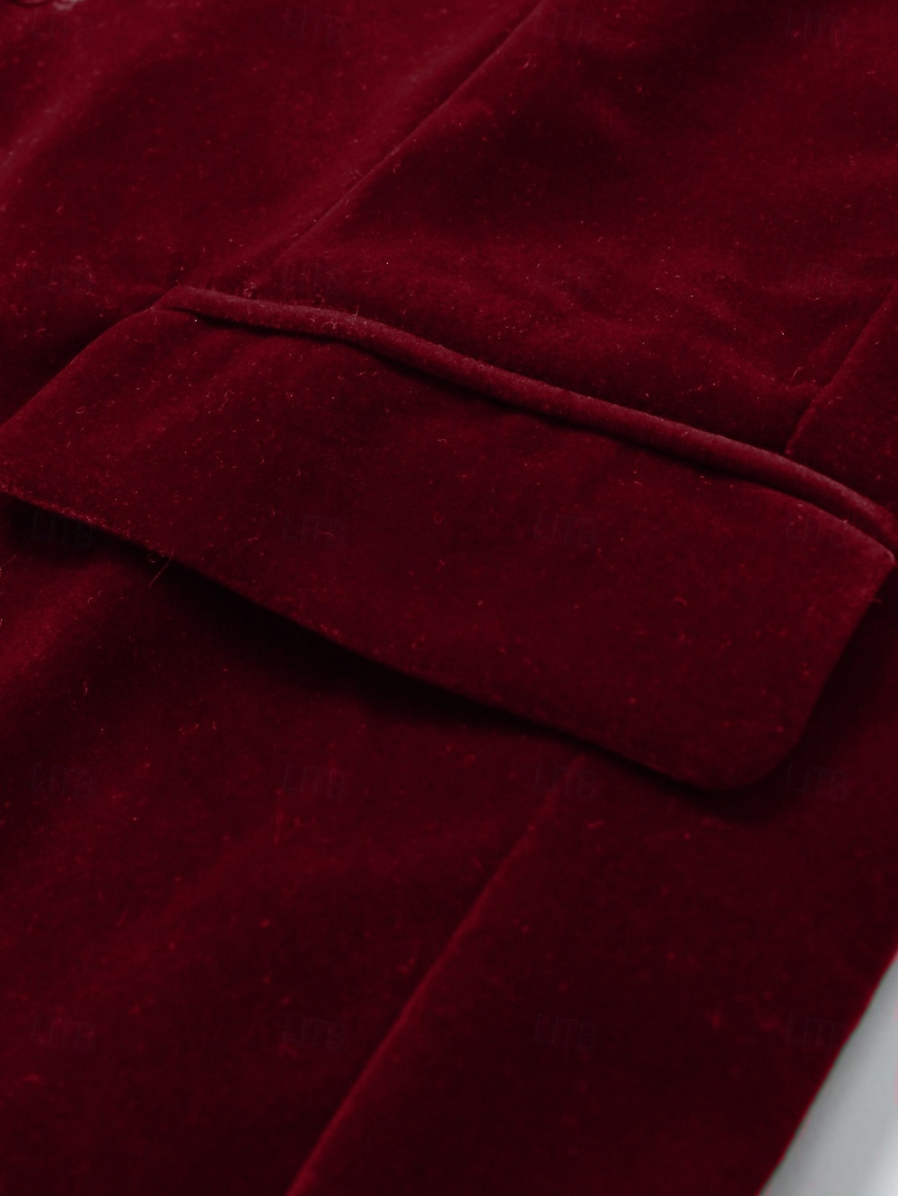 Men's Velvet Blazer Jacket Party Tuxedos Warm Vintage Fall Winter Solid Color Pocket Classic Single Breasted One-button Blazer Black Red Blue Green 2025 - $68.99 –P4
