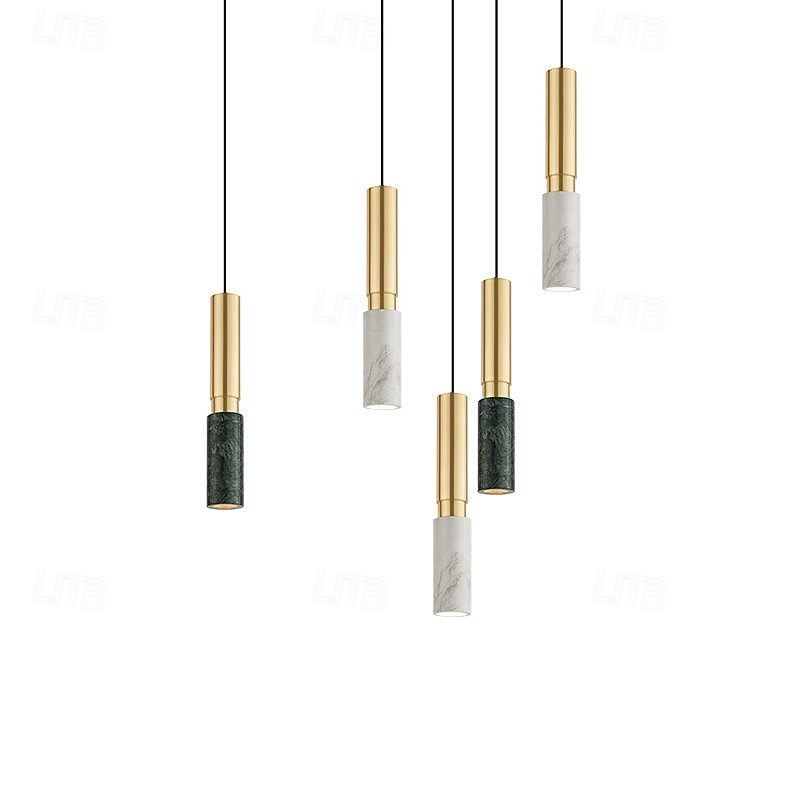 Nordic Modern Pendant Light Fixture Brass Ceiling Hanging Light with Marble lampshade Simple Chandelier Restaurant Pendant Lighting for Kitchen Island Living Room Bedroom 2025 - $170.99 –P6