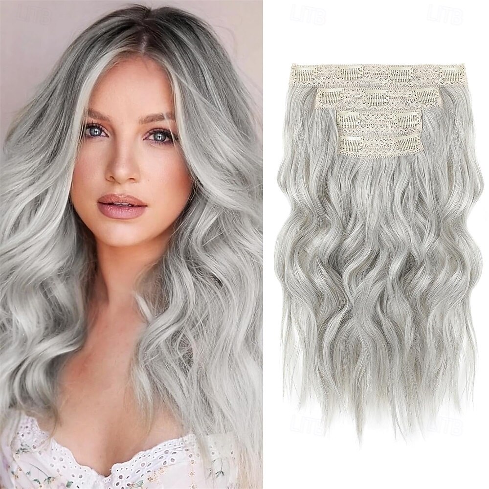 2026年 ヘアエクステンション 14 ショートクリップインヘアエクステンション 4個 合成ビーチウェーブブロンドナチュラルソフトヘアピース女性用 - ハイライト付きダークゴールデンブロンド  コレクション – $28.99 –P7