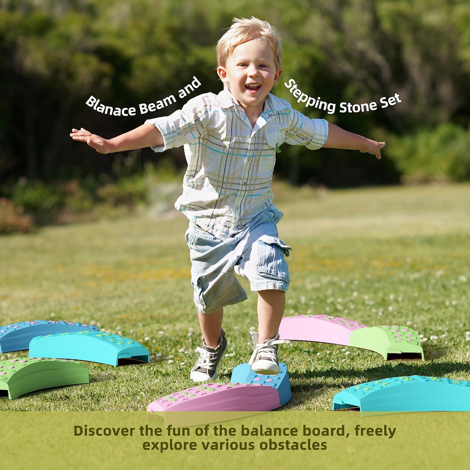 Montessori Indoor/Outdoor Floor Games - Circle Design Toddler Balance Board & Log Bridge Toy for Preschool Fitness & Sensory Integration Training 2025 - $145.62 –P5