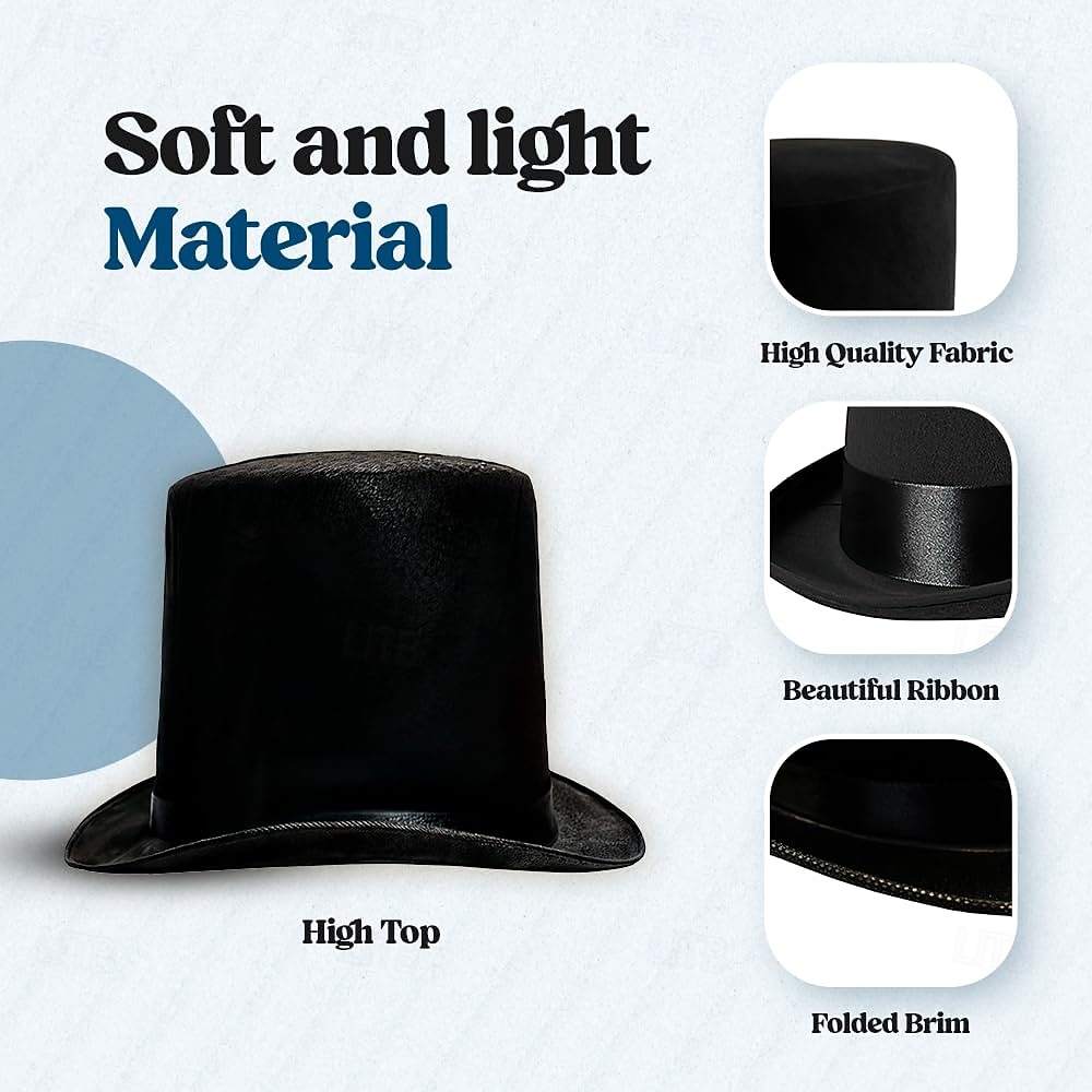 Funny Party Hats Black Top Hat - Victorian Hat for Men - Felt Tuxedo Costume Hat - Coachman Hat - Dress Up Hat 2026 - $23.99 –P3