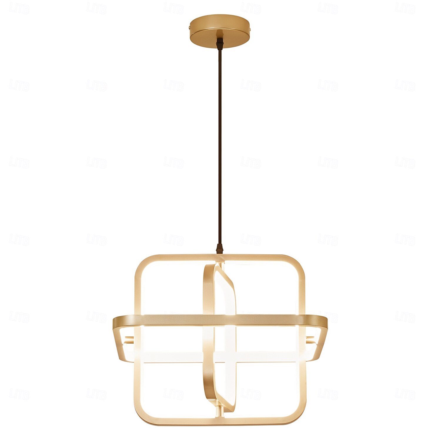 Square LED Pendant Lamp Restaurant Office 350° Rotation Pendant Light Modern Minimalist 40 Watt Industrial Style Hanging Lamps Gold for Restaurant Bar Kitchen Dining Room Atmosphere 2025 - $299.99 –P6