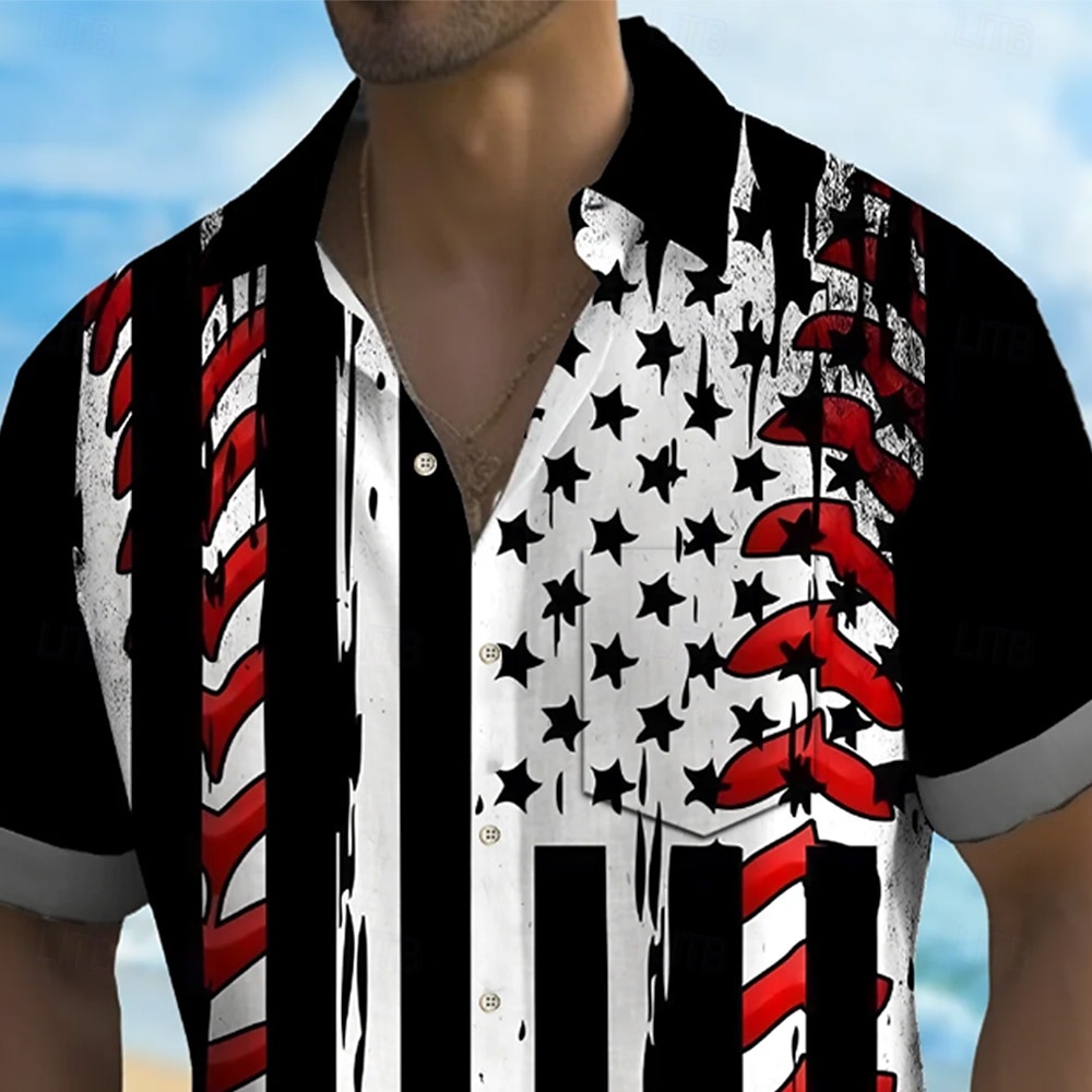 Independence Day Voor heren Amerikaanse Amerikaanse vlag Vaderlandslievend Overhemd Zomer overhemd Overhemd met knopen Korte mouw Mode-casual Feestdagen Zomer Lente Strijkijzer 3D-afdrukken shirts 2025 - $23.99 –P2