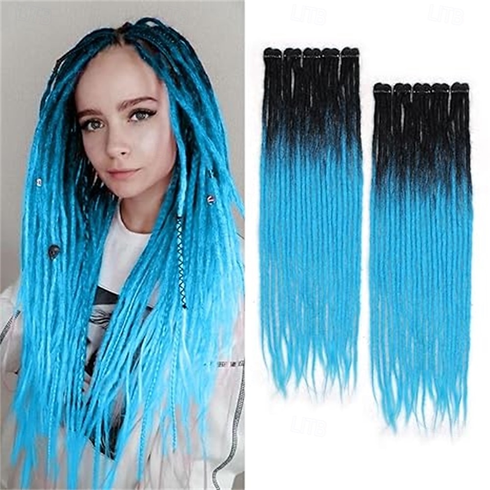 Extensions de cheveux à clipser pour dreadlocks de 24 pouces, 10 clips, 40 brins, synthétiques, faites à la main, souples, pour femmes, 1b/30 de 2025 ? $63.99 –P3