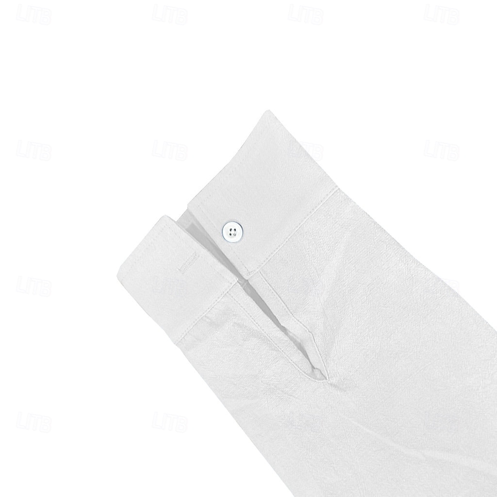 Voor heren Overhemd Linnen overhemd Overhemd met bandkraag Zomer overhemd Strand Kleding Overhemd met knopen Effen Vakantie Streetwear Zwart Wit Blauw Khaki Lange mouw Band Kraag Lente zomer Kleding 2025 - $21.99 –P2