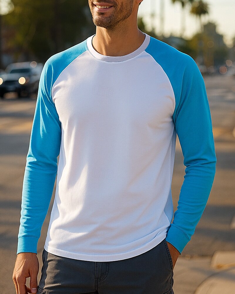 Herr Löpartopp T-shirt för jogging Långärmad T-shirt Snabb tork Lättvikt Andningsfunktion Tennis Golf Löpning Sportkläder Sportkläder Färgblock Vit Rosa Purpur 2025 - $19.49 –P5