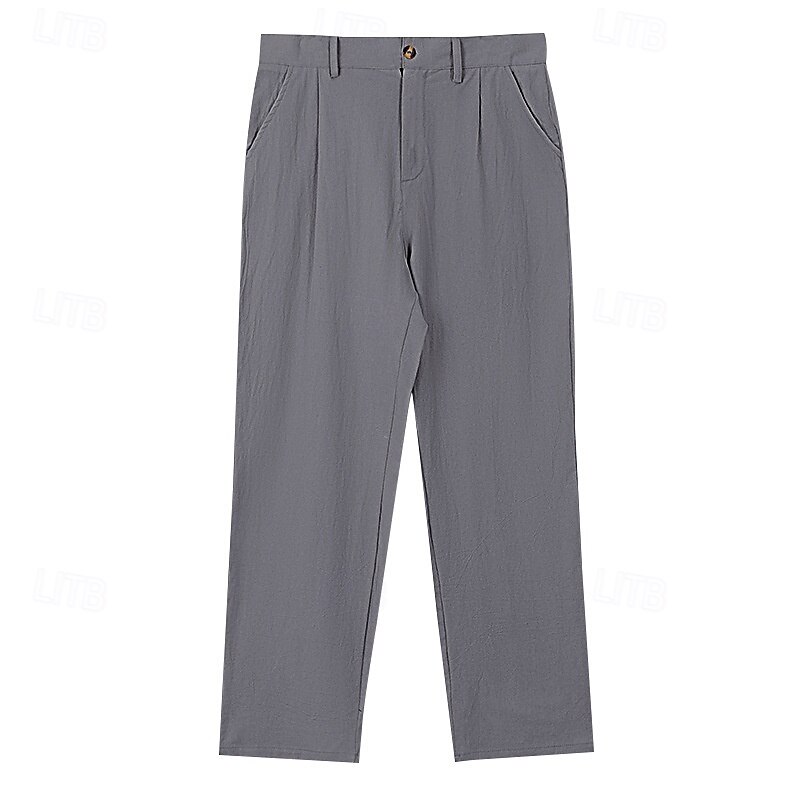 Herren Leinenhosen Hose Sommerhose Strandhose Tasche Gerader Schnitt Einfach Komfort Atmungsaktiv Urlaub Täglich Ferien Hawaiianisch Boho Schwarz Weiß 2025 - $25.99 –P3