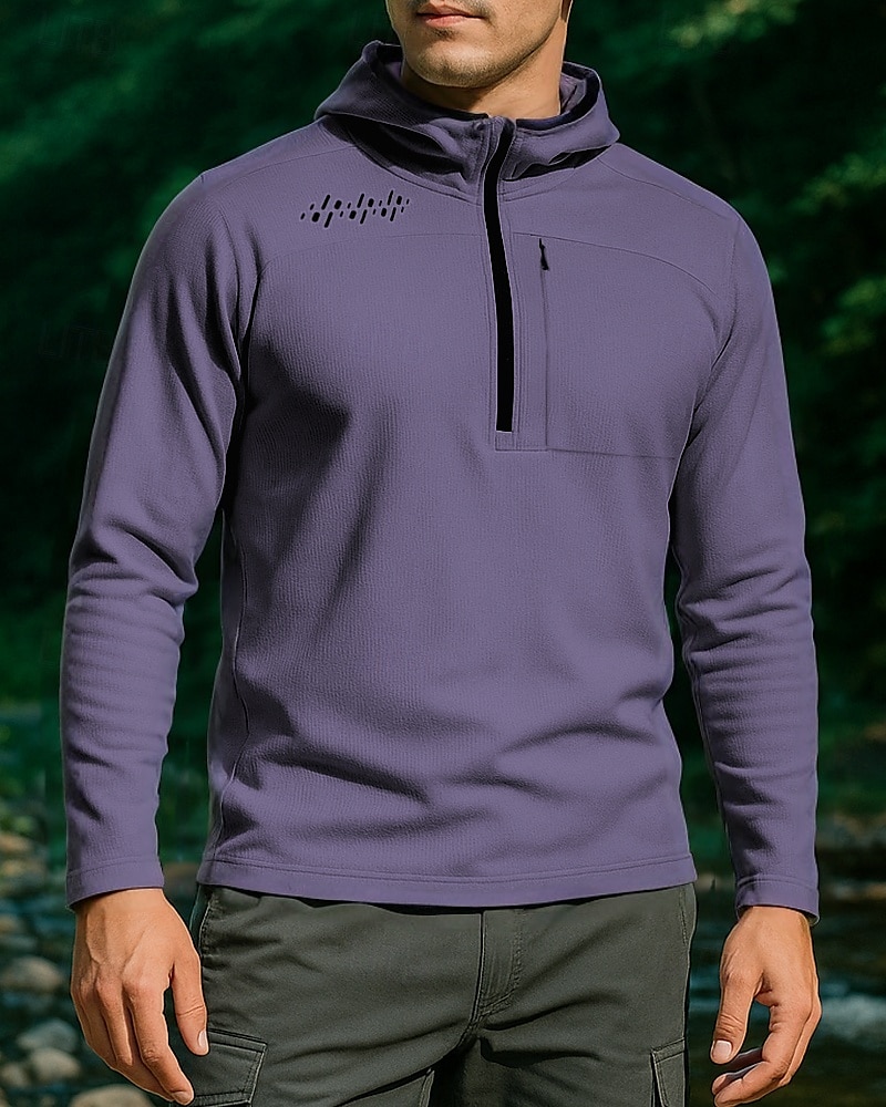 Men's Hoodie Polo Sweatshirt Hiking top Long Sleeve Hoodie Tee Tshirt Top Outdoor Quick Dry Lightweight Breathable Quarter-Zip Polyester Black White Royal Blue Tennis Golf Running 2025 - $26.39 –P5