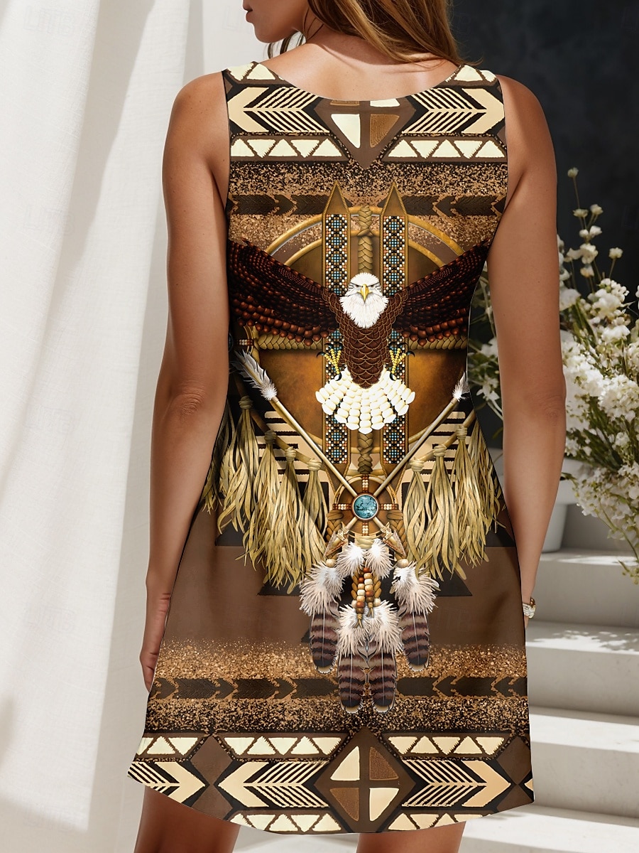 Women's Mini Dress Sundress A Line Dress Summer Dress Vacation Casual Boho Outdoor Party Daily Regular Fit Graphic Geometric Color Block Sleeveless U Neck Yellow Red Blue Purple Summer Spring 2025 - $21.99 –P2