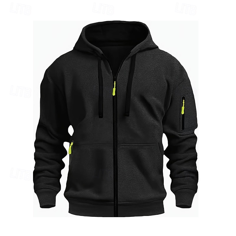 Herren Kapuzensweatshirt Schwarz Weiß Wein Armeegrün Rote Mit Kapuze Einfach Reißverschluss Farbblock Sport & Outdoor Lässig Täglich Polyester Cool Lässig sportlich Frühling & Herbst Bekleidung 2025 - $23.99 –P1
